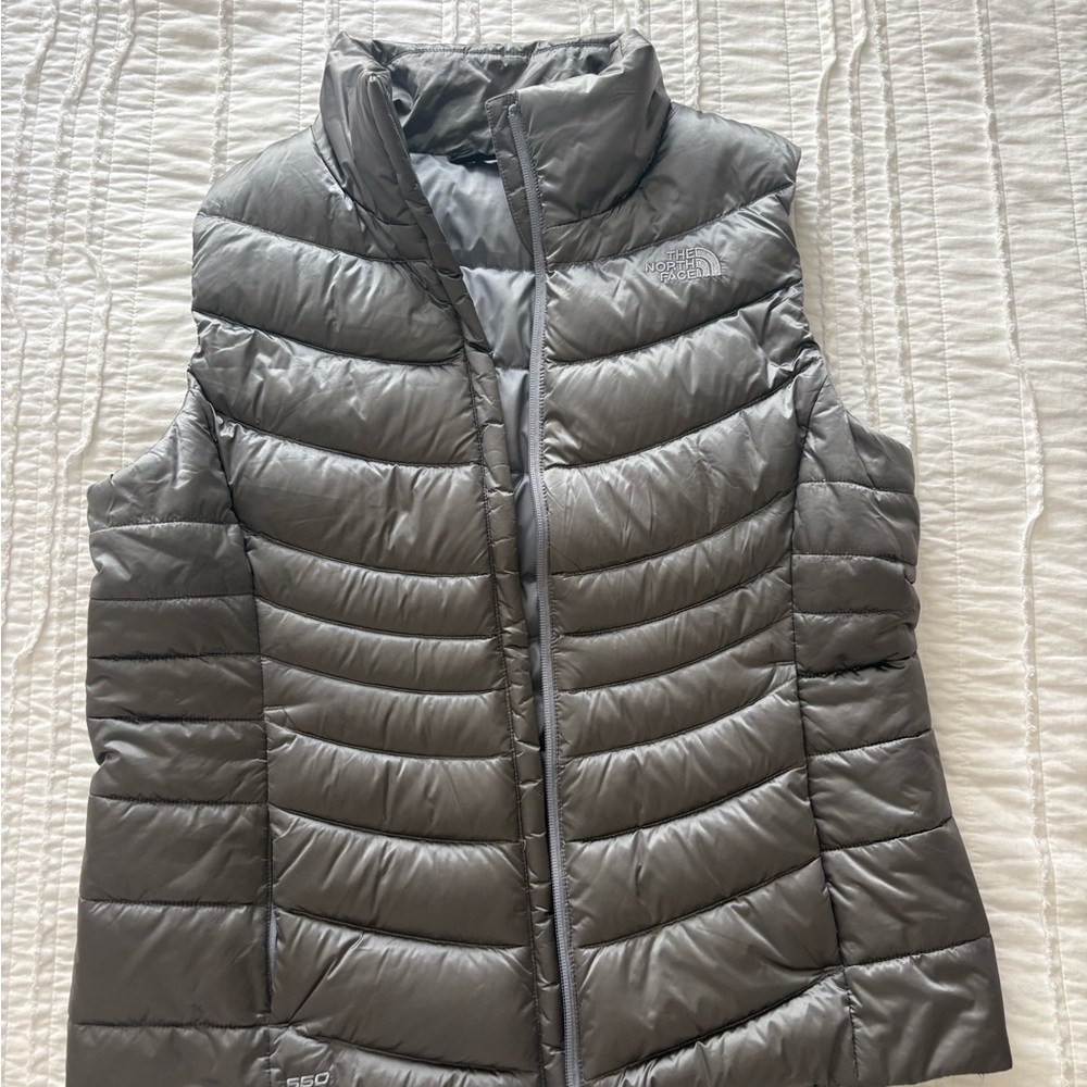 The North Face Jacket Vest 550 Down Lightweight Gray Women's size L